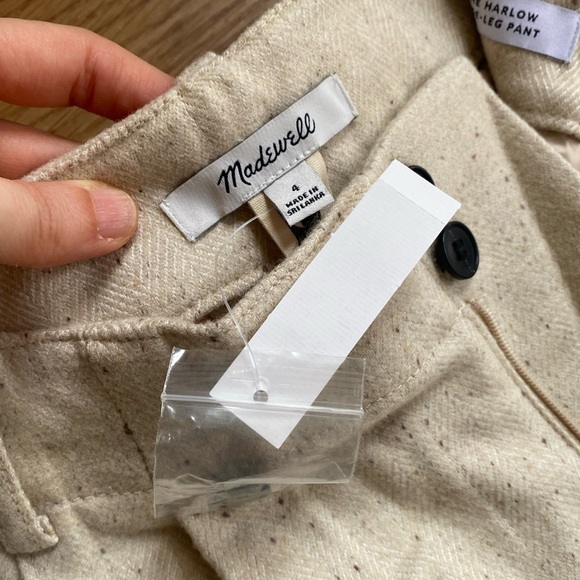 NWT | Madewell The Harlow Wide-Leg Pant in Herringbone Italian Fabric - Picture 8 of 10